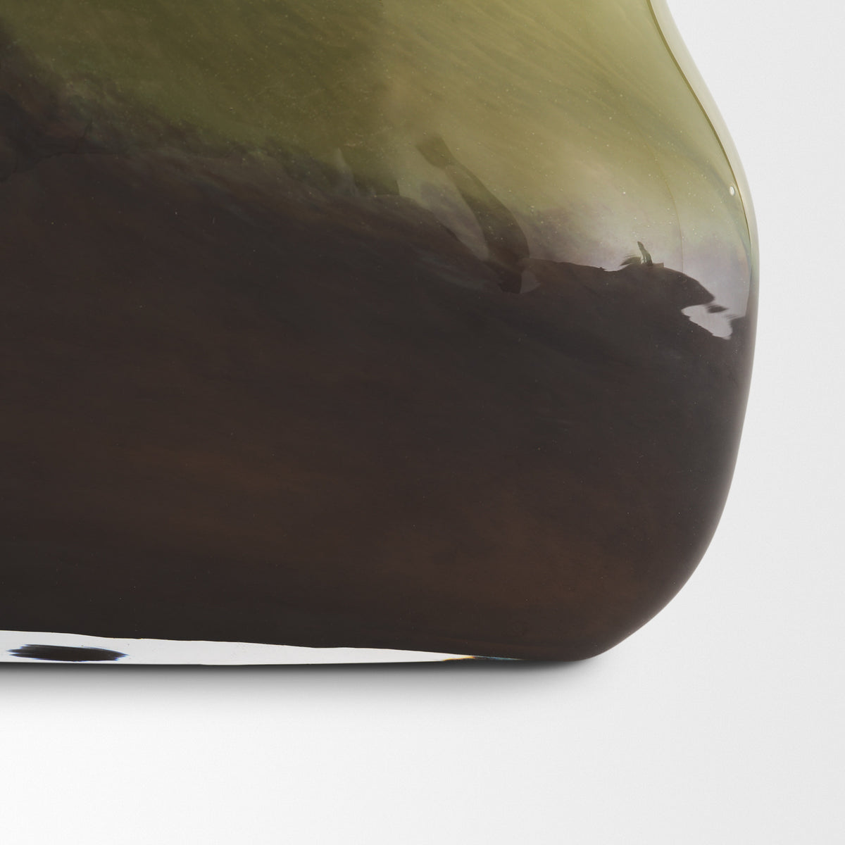 Tulano Low Green and Brown Glass Vase from Mercana - Luna Furniture