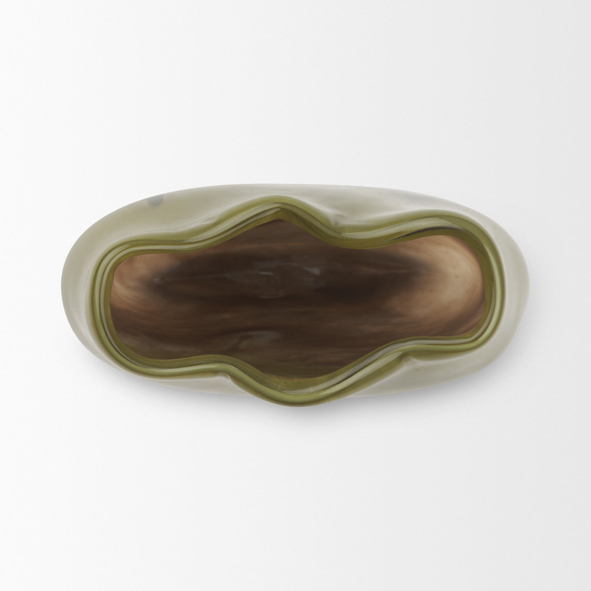 Tulano Medium Green and Brown Glass Vase from Mercana - Luna Furniture