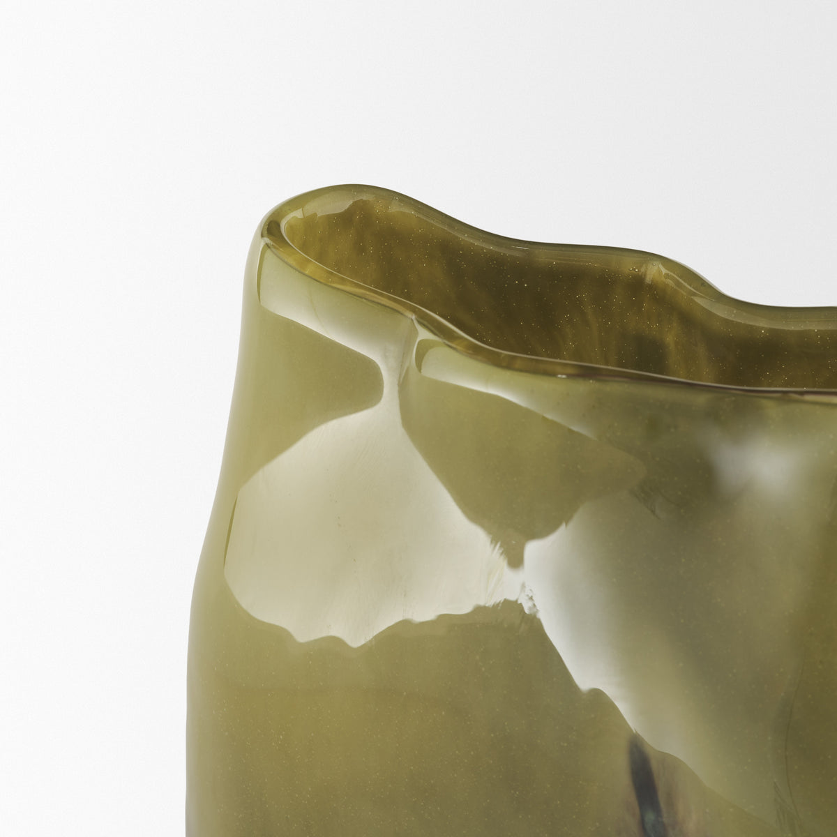 Tulano Medium Green and Brown Glass Vase from Mercana - Luna Furniture
