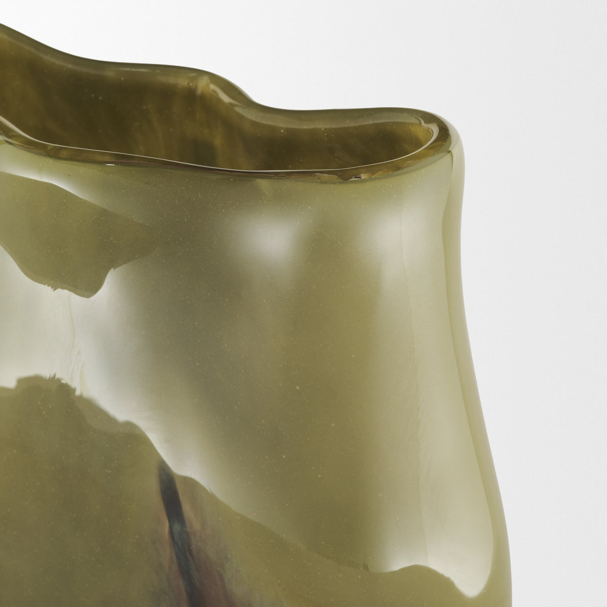 Tulano Medium Green and Brown Glass Vase from Mercana - Luna Furniture