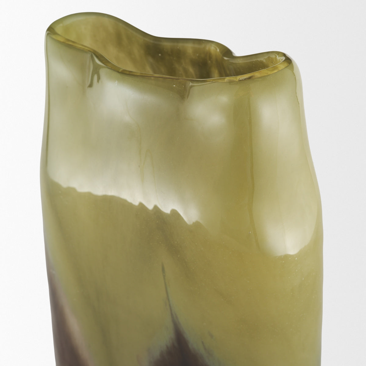 Tulano Tall Green and Brown Glass Vase from Mercana - Luna Furniture