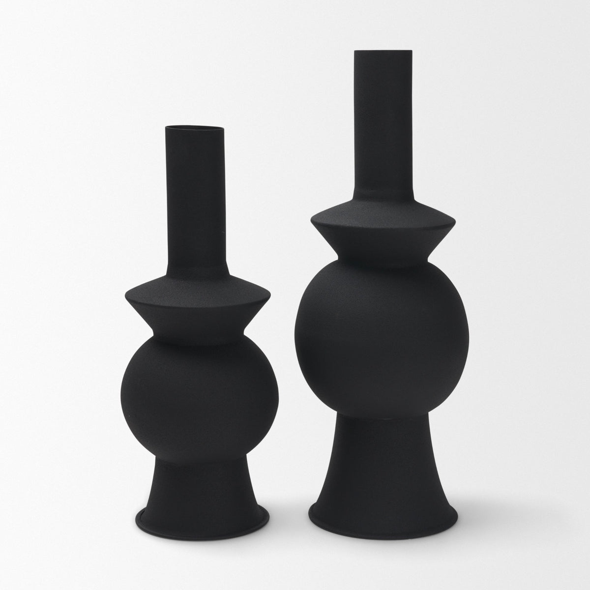Veda Large Black Metal Geometric Vase from Mercana - Luna Furniture