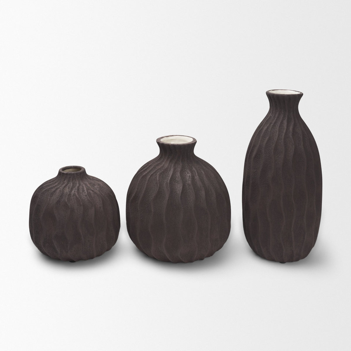 Tidal Tall Ceramic Rippled Decorative Vase
