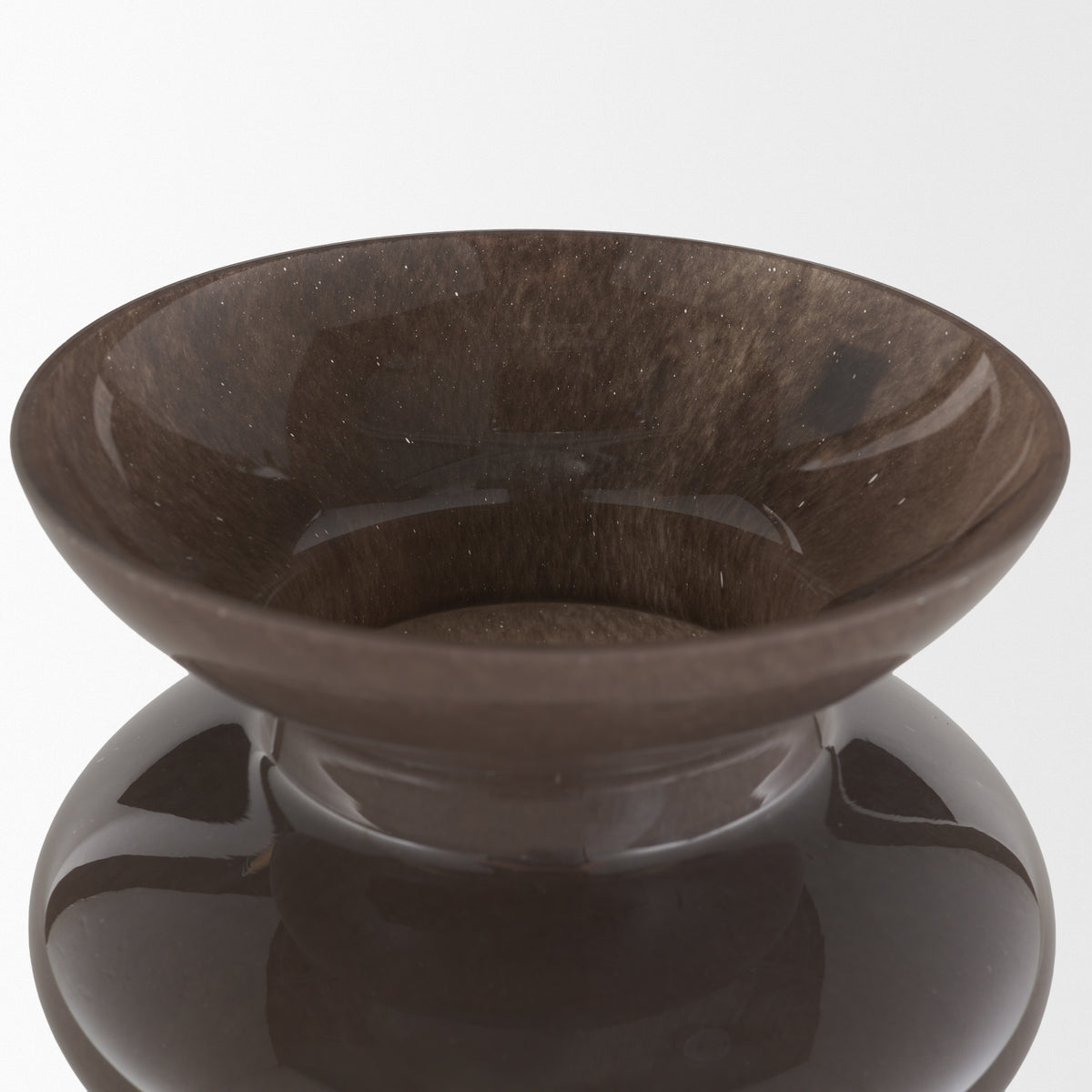 Bruna Sculptural Brown Glass Vase from Mercana - Luna Furniture