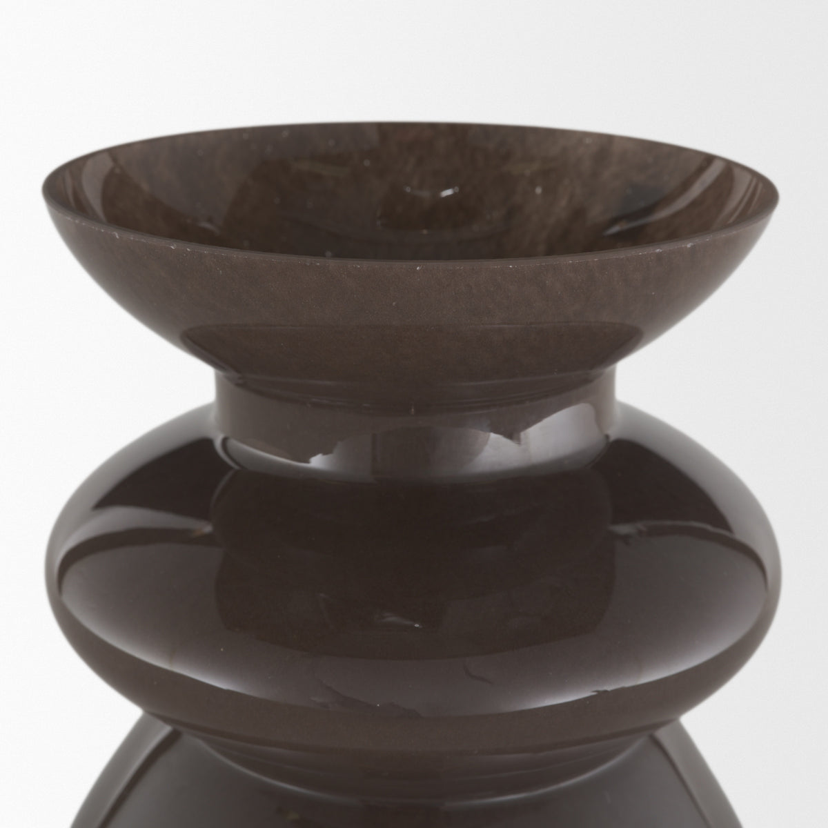 Bruna Sculptural Brown Glass Vase from Mercana - Luna Furniture