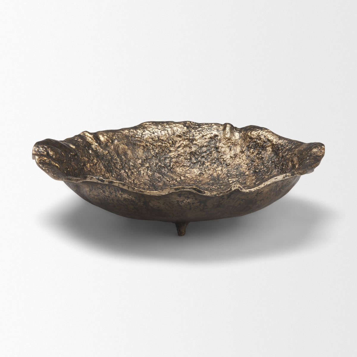 Verdant Small Antiqued Brass Metal Decorative Centerpiece Bowl from Mercana - Luna Furniture
