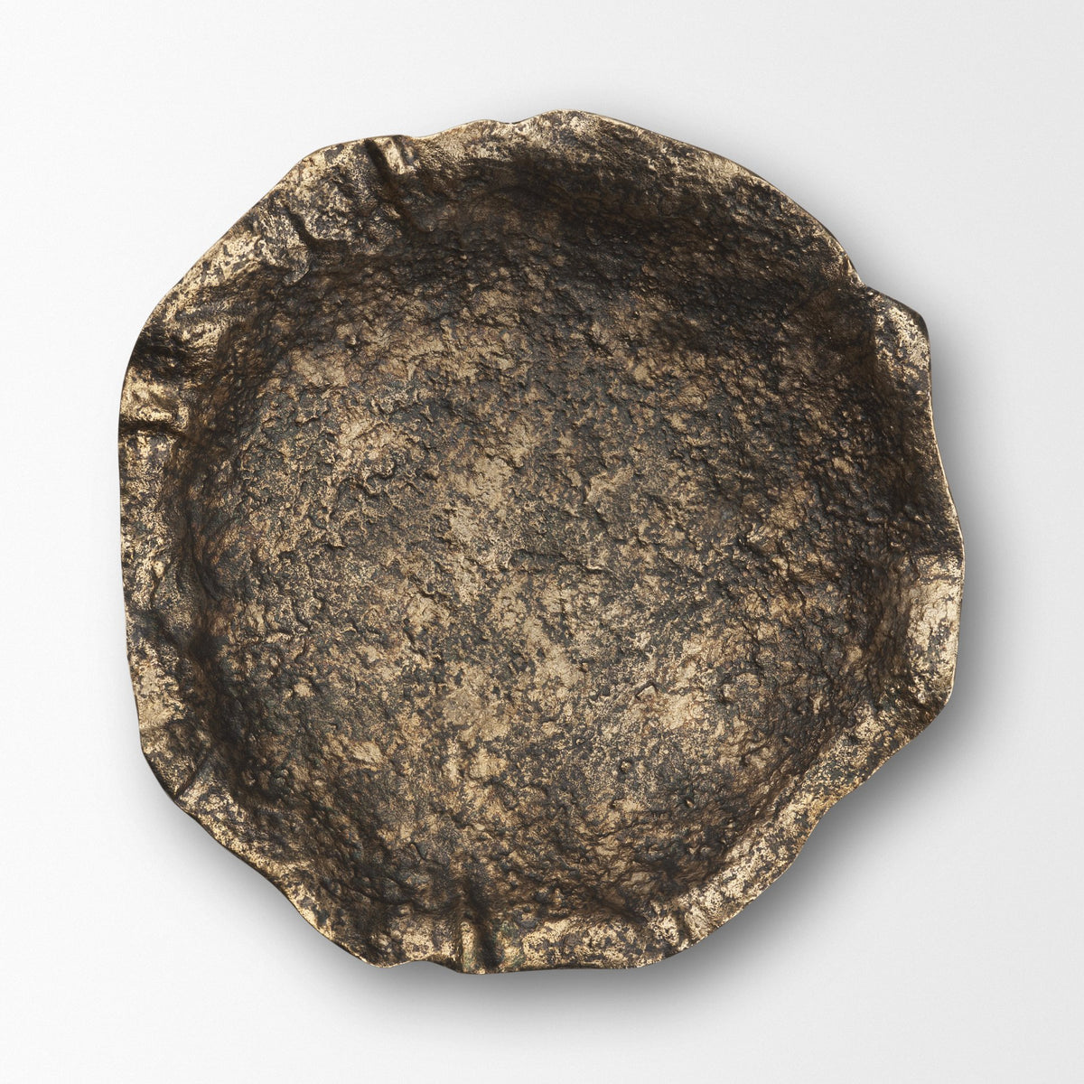Verdant Small Antiqued Brass Metal Decorative Centerpiece Bowl from Mercana - Luna Furniture