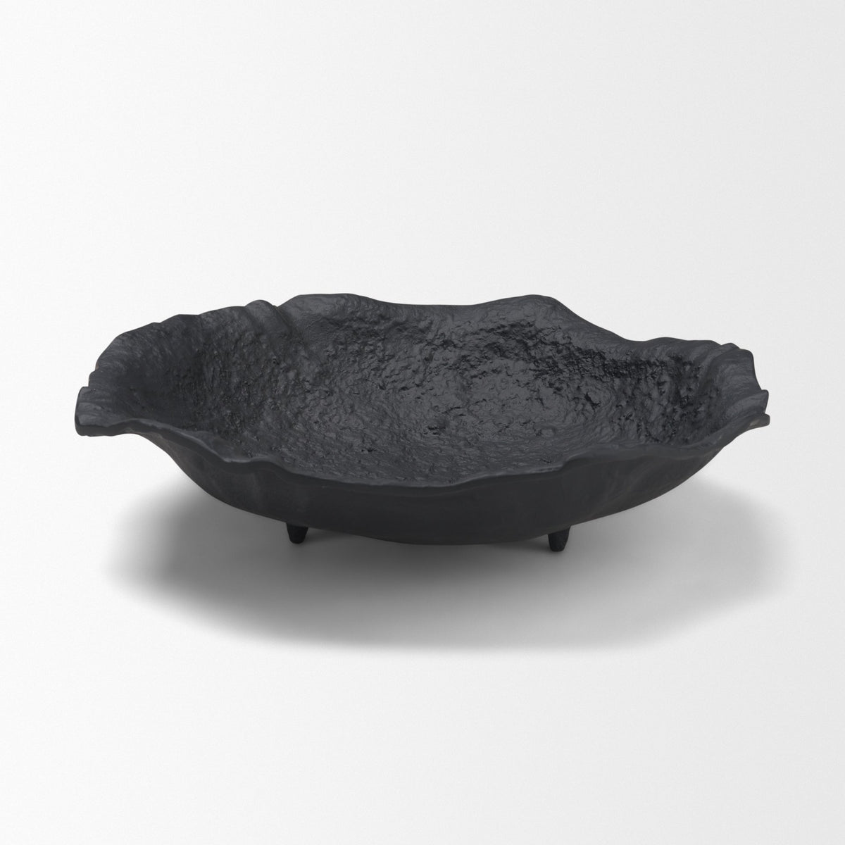 Verdant Small Matte Black Metal Decorative Centerpiece Bowl from Mercana - Luna Furniture