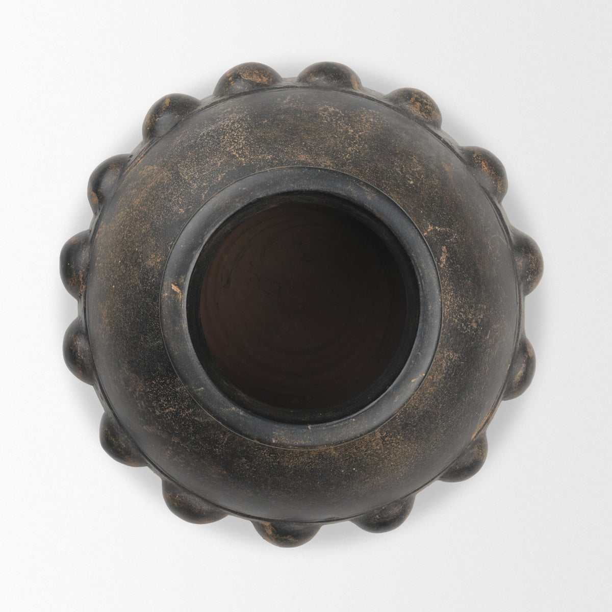 Douro Small Earthy Brown Dotted Vase from Mercana - Luna Furniture