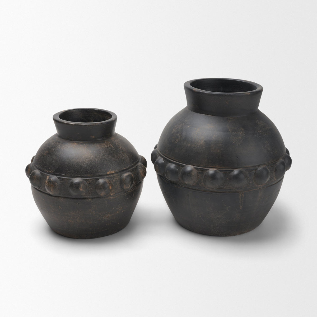 Douro Small Earthy Brown Dotted Vase from Mercana - Luna Furniture