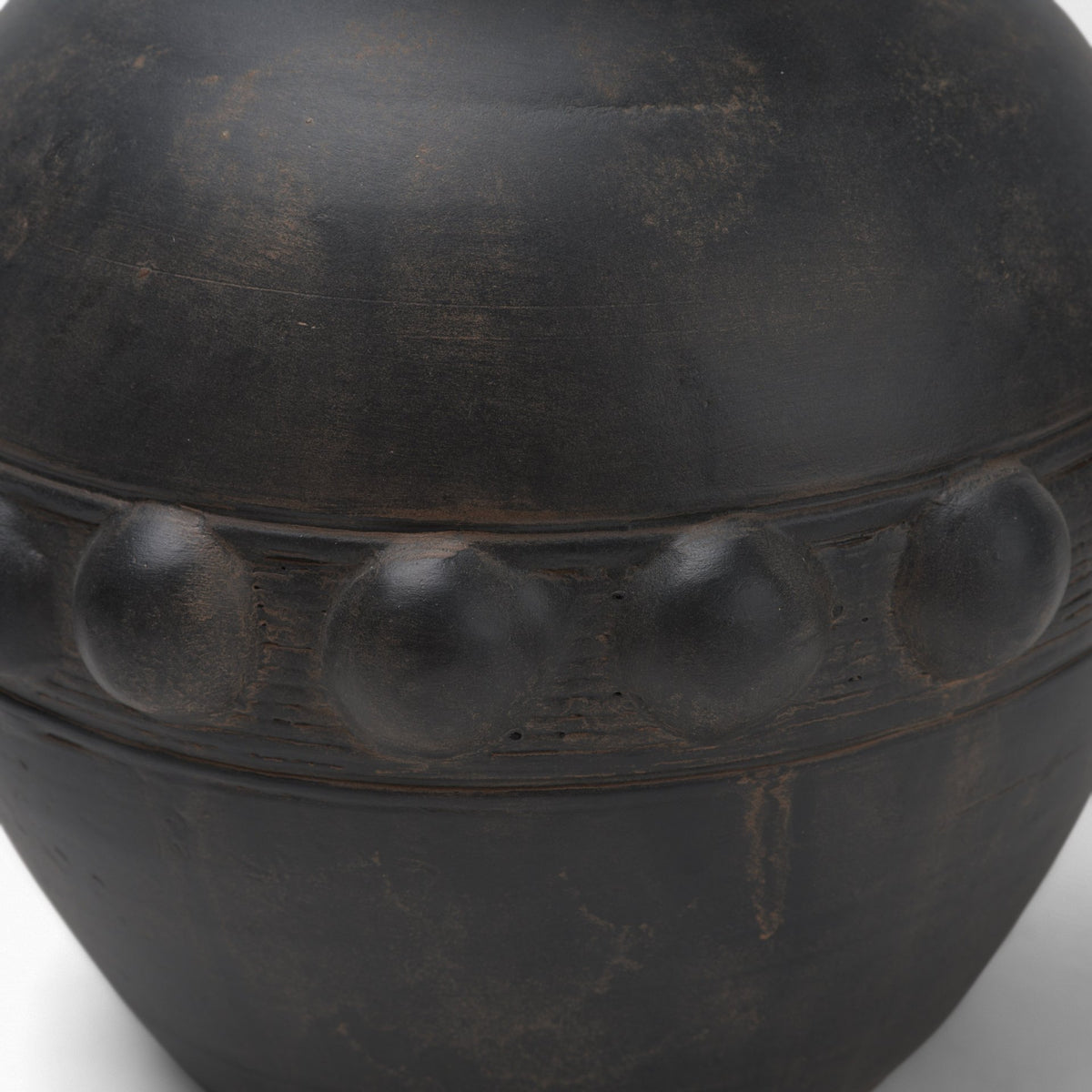 Douro Medium Earthy Brown Dotted Vase from Mercana - Luna Furniture