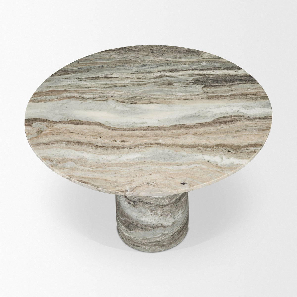 Allyson 42" Round Pedestal Dining Table | Marble | Seats 4