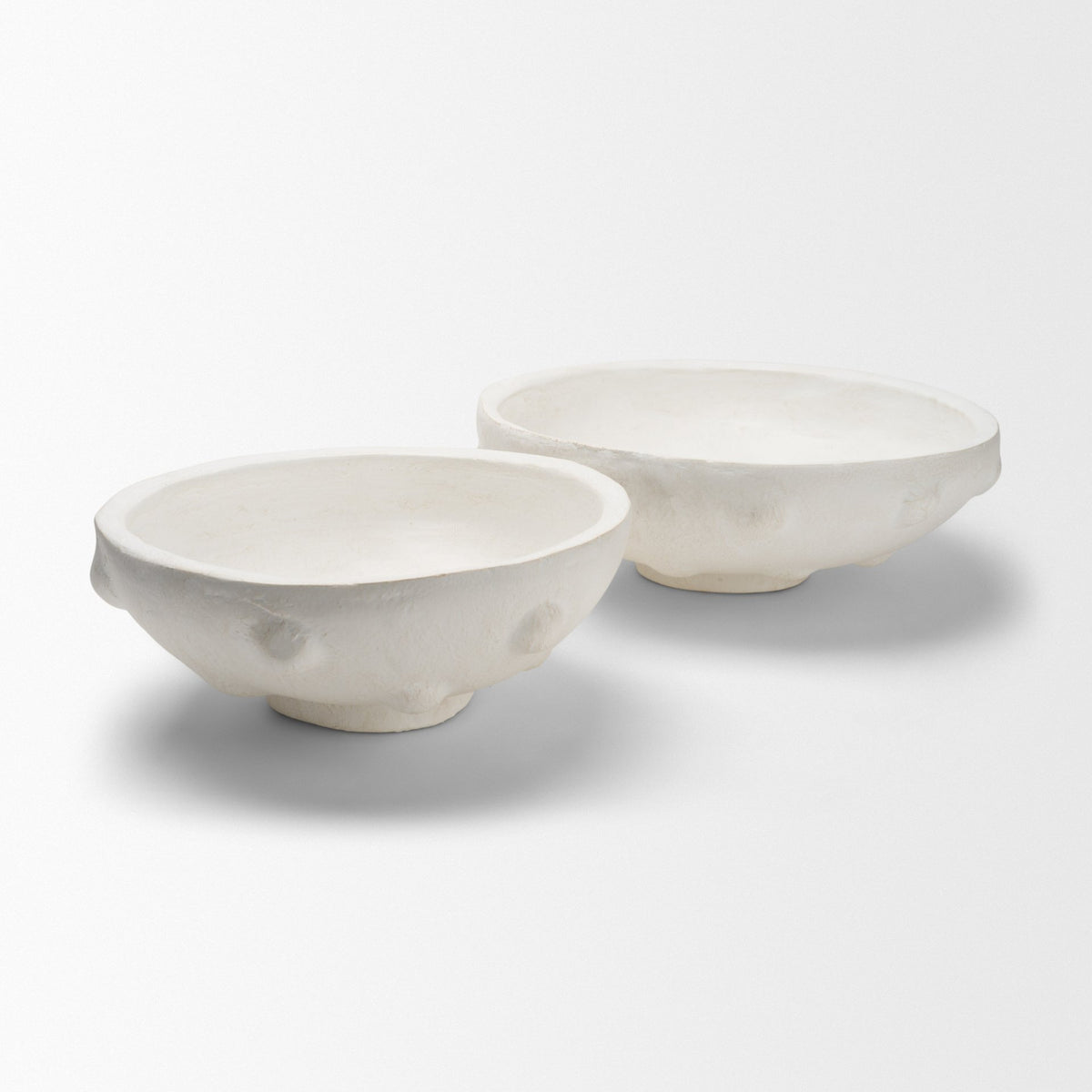 Punto Small White Paper Mache Dotted Centerpiece Bowl from Mercana - Luna Furniture