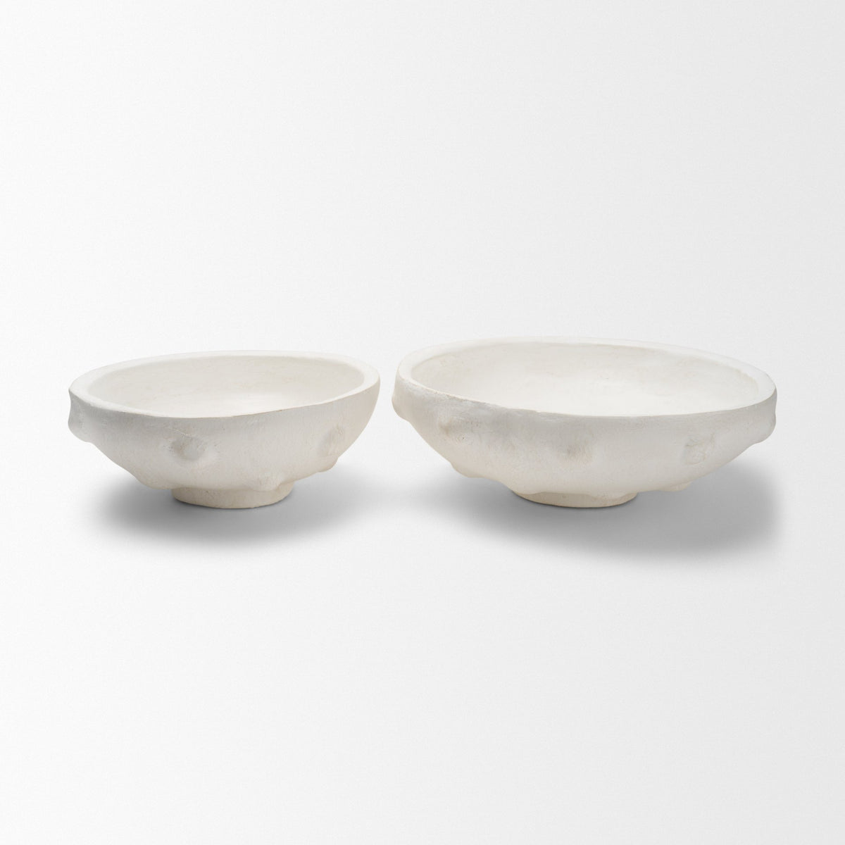 Punto Small White Paper Mache Dotted Centerpiece Bowl from Mercana - Luna Furniture