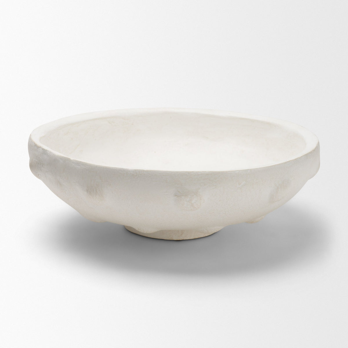 Punto Large White Paper Mache Dotted Centerpiece Bowl from Mercana - Luna Furniture