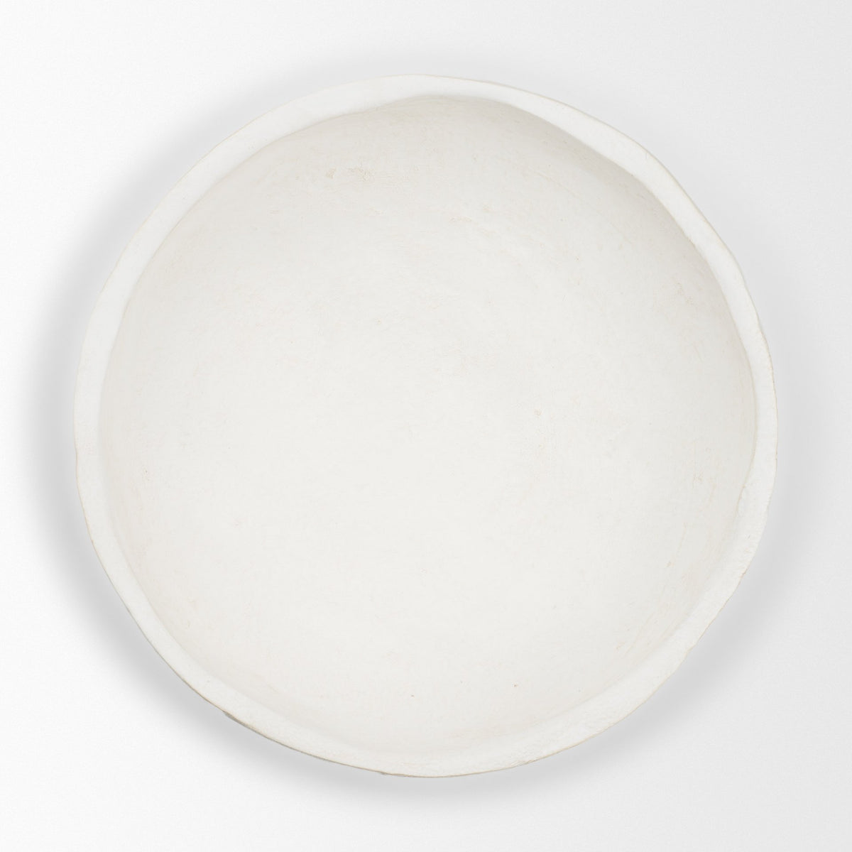 Punto Large White Paper Mache Dotted Centerpiece Bowl from Mercana - Luna Furniture