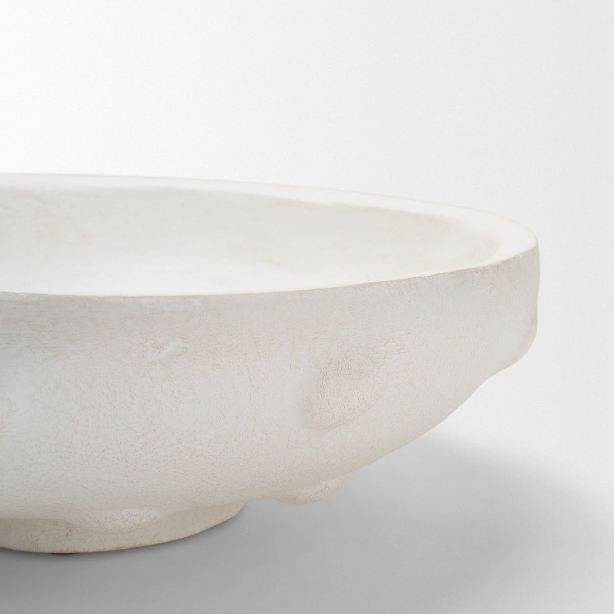 Punto Large White Paper Mache Dotted Centerpiece Bowl from Mercana - Luna Furniture