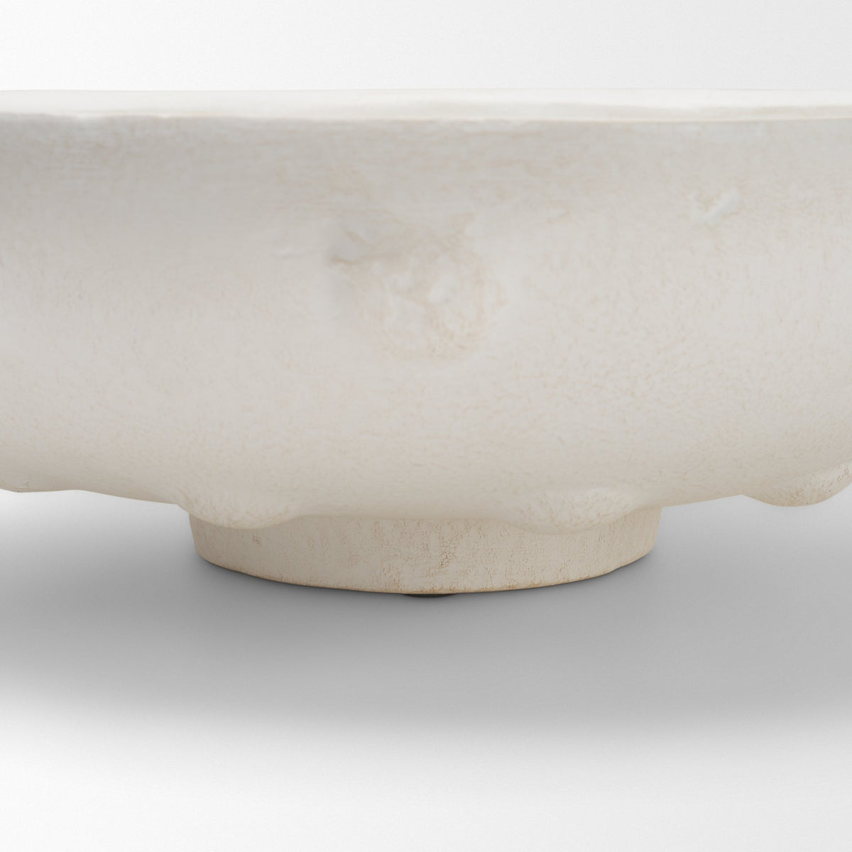 Punto Large White Paper Mache Dotted Centerpiece Bowl from Mercana - Luna Furniture
