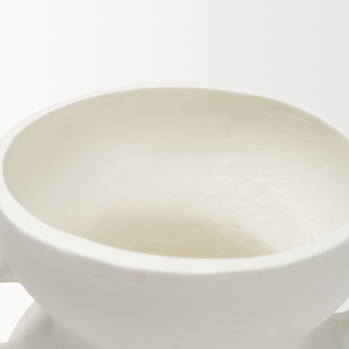 Mika Wide White Ceramic Vase w/ Handles from Mercana - Luna Furniture