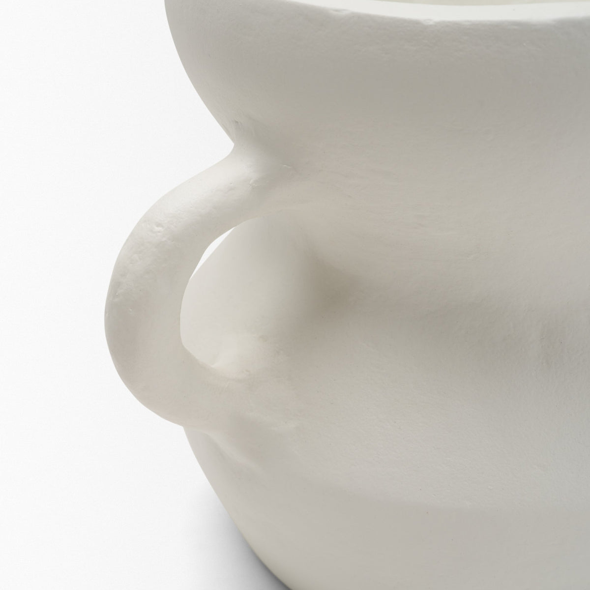 Mika Wide White Ceramic Vase w/ Handles from Mercana - Luna Furniture