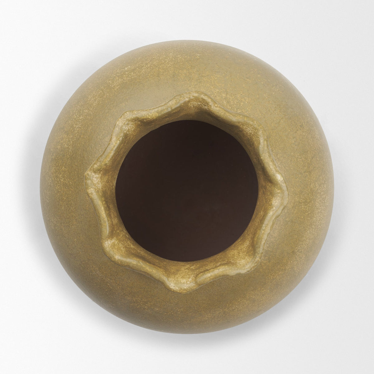 Melo Small Distressed Citron Yellow Ceramic Vase from Mercana - Luna Furniture