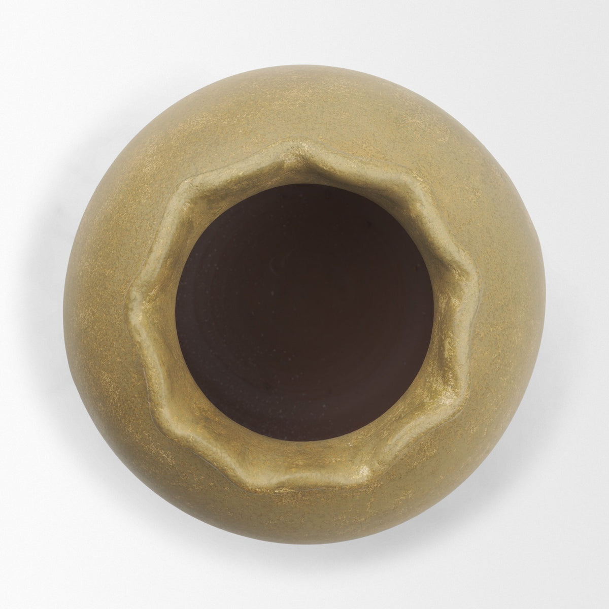 Melo Large Distressed Citron Yellow Ceramic Vase from Mercana - Luna Furniture