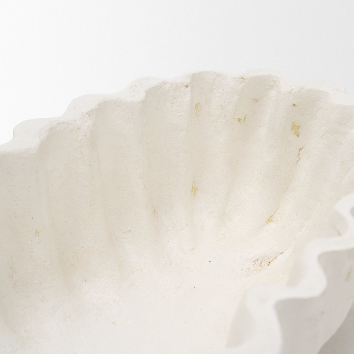 Camelia Fluted White Paper Mache Long Centerpiece Bowl from Mercana - Luna Furniture