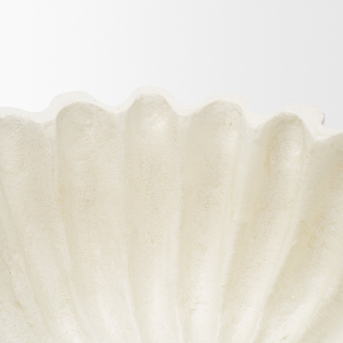 Camelia Fluted White Paper Mache Pedastal Centerpiece Bowl from Mercana - Luna Furniture