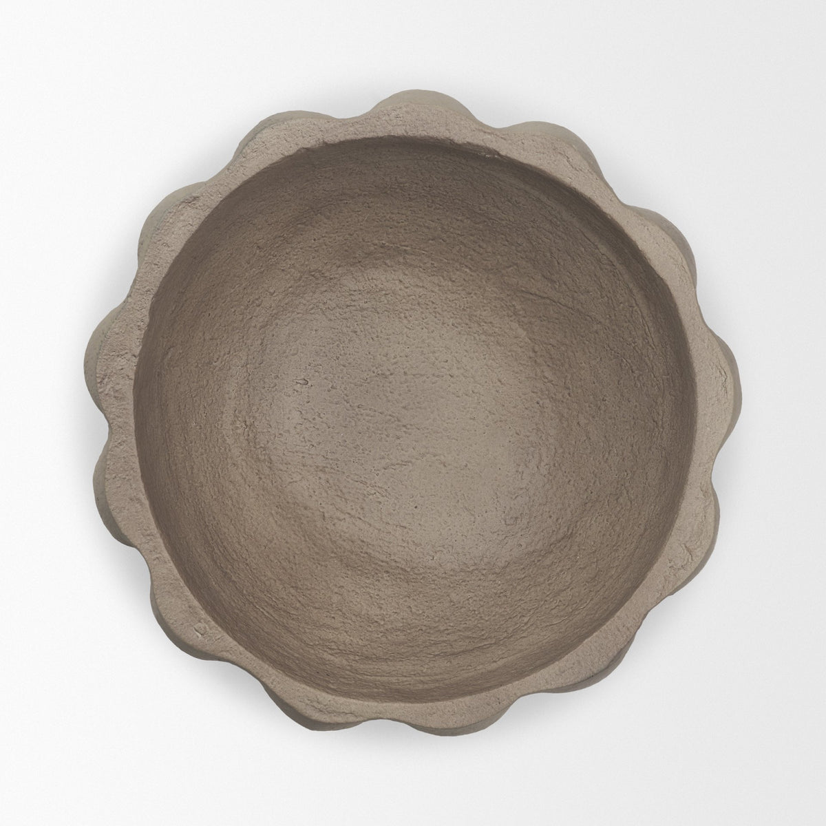 Konya Small Earthen Gray-Brown Dotted Paper Mache Centerpiece Bowl from Mercana - Luna Furniture