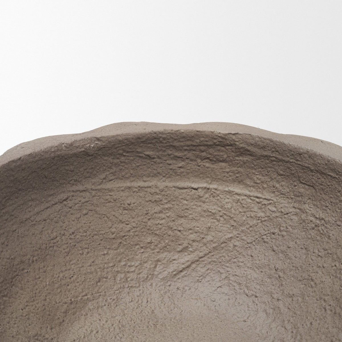 Konya Small Earthen Gray-Brown Dotted Paper Mache Centerpiece Bowl from Mercana - Luna Furniture