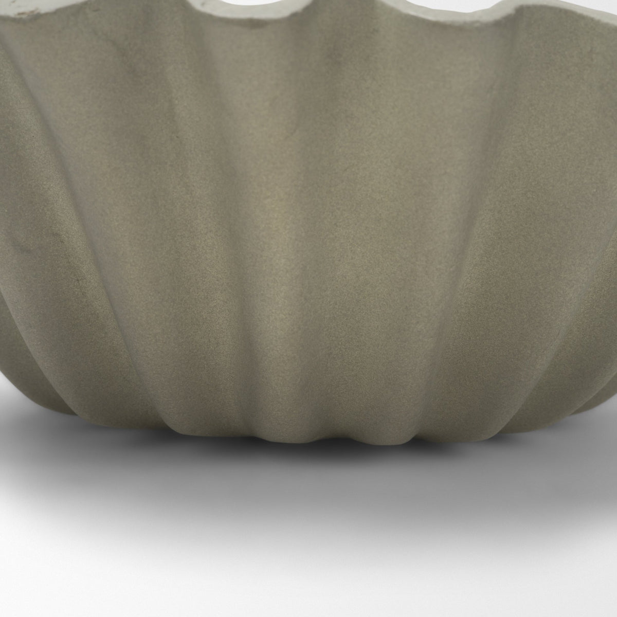 Camelia Small Fluted Sage Green Paper Mache Round Centerpiece Bowl from Mercana - Luna Furniture