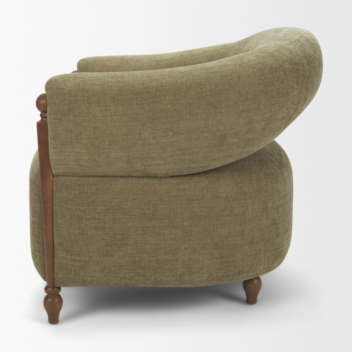 Margaux Olive Fabric Open Back Barrel Accent Chair from Mercana - Luna Furniture