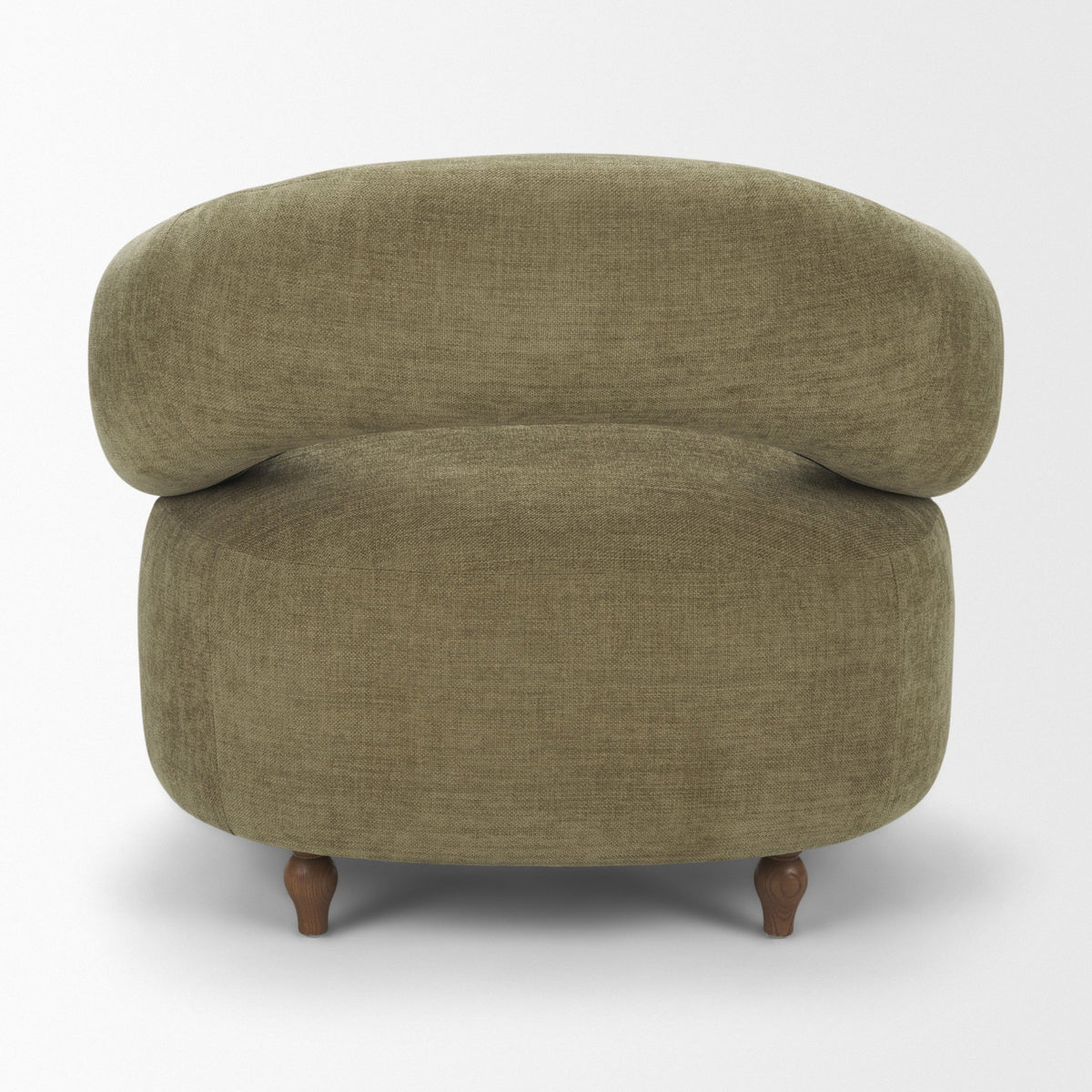 Margaux Olive Fabric Open Back Barrel Accent Chair from Mercana - Luna Furniture