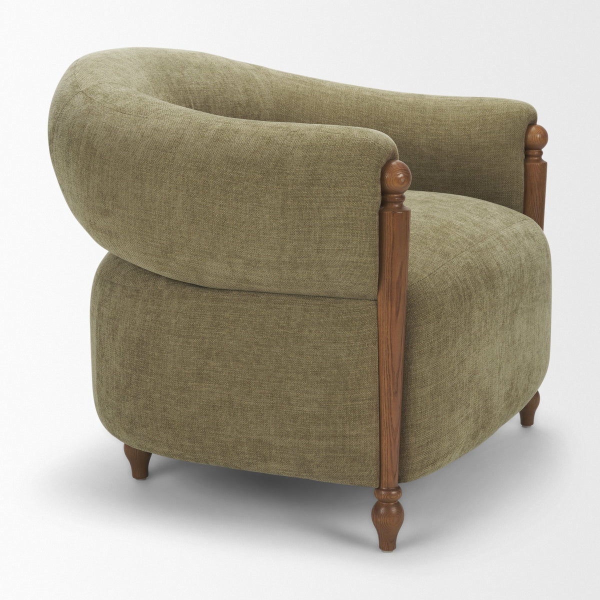 Margaux Olive Fabric Open Back Barrel Accent Chair from Mercana - Luna Furniture