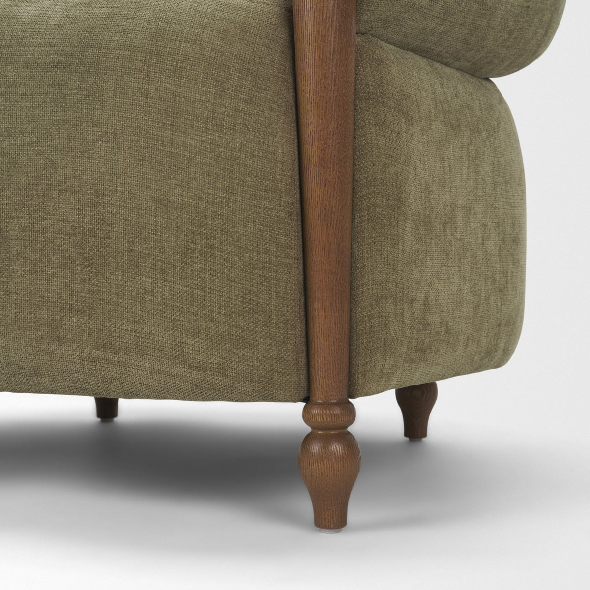 Margaux Olive Fabric Open Back Barrel Accent Chair from Mercana - Luna Furniture