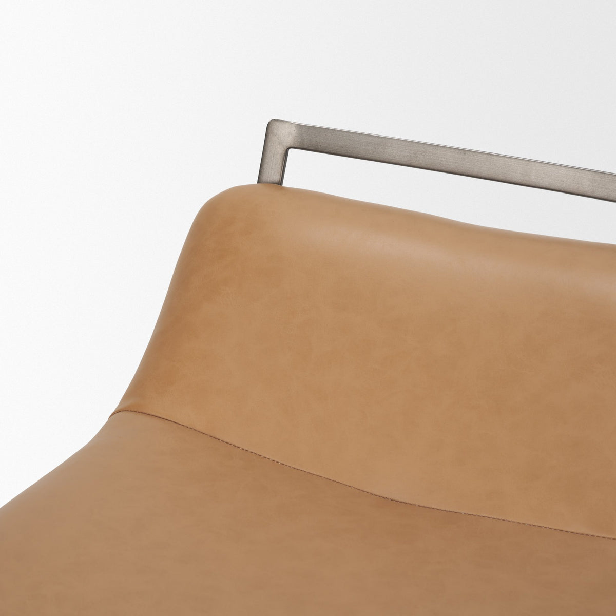 Kavalan Backless 33.5in Seat Counter Stool | Tan Leather w/ Gunmetal from Mercana - Luna Furniture