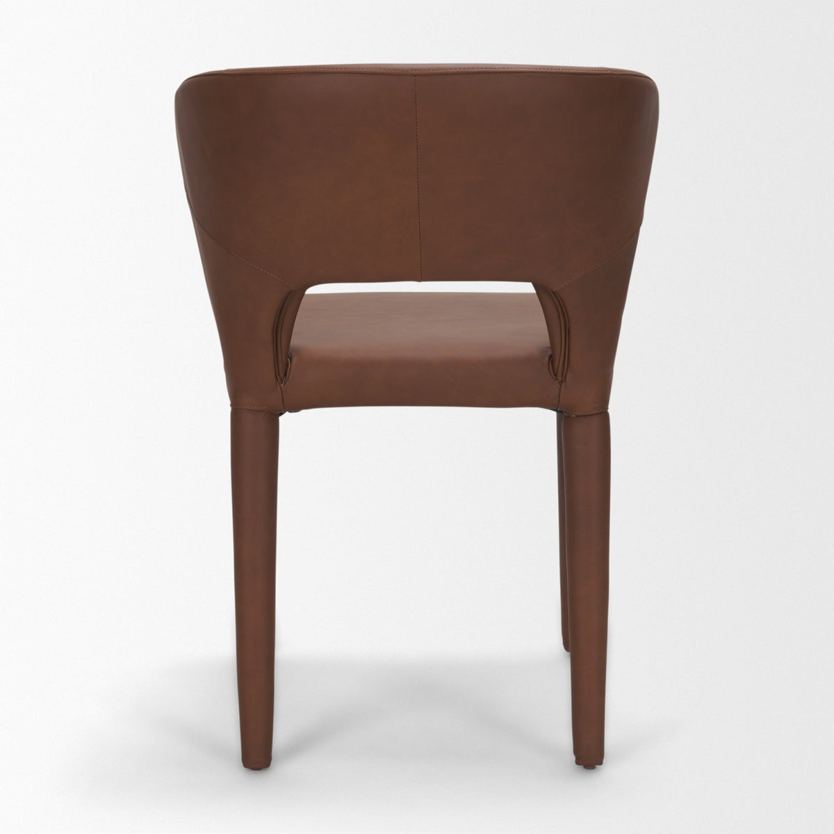 Marek Wingback Dining Arm Chair | Nutmeg Leather w/ Wood, Set of 2