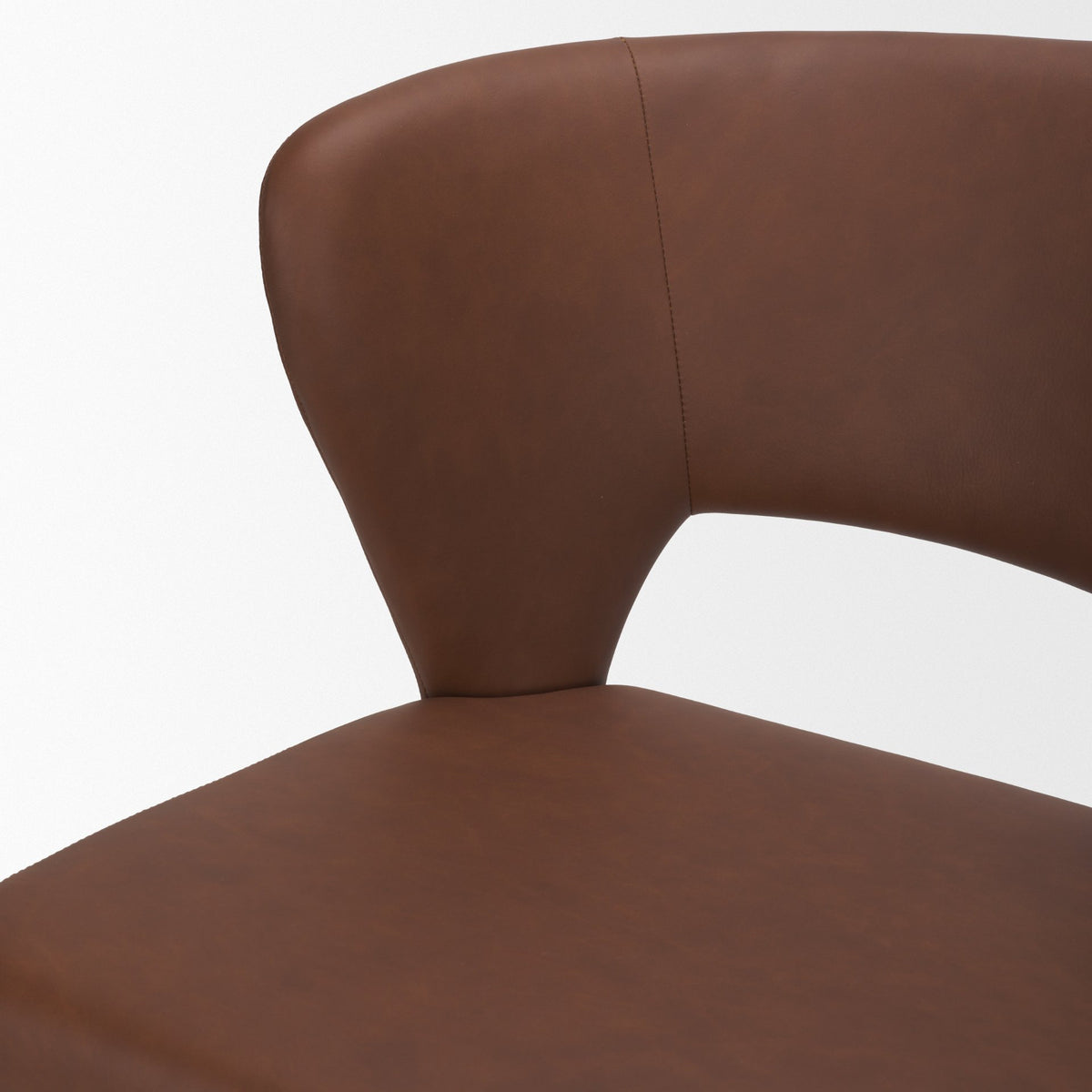 Marek Wingback Dining Arm Chair | Nutmeg Leather w/ Wood, Set of 2