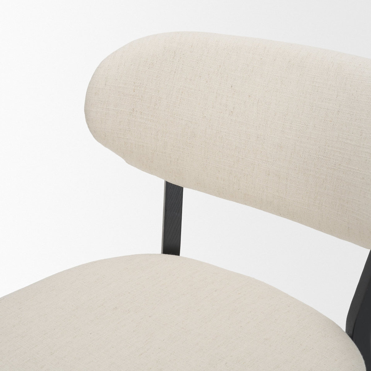 Cole Open Back Dining Side Chair | Natural Linen w/ Dark Wood, Set of 2