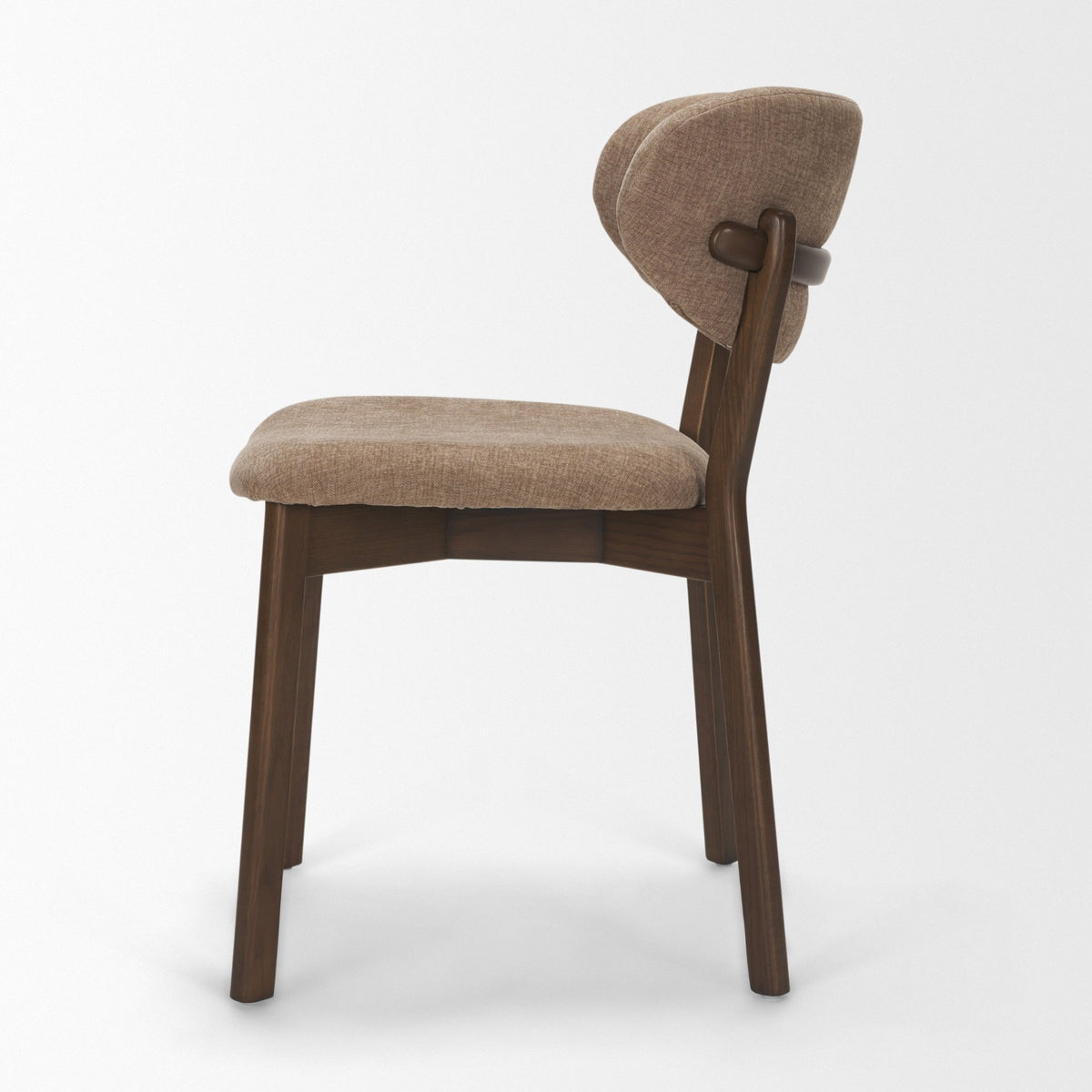 Cole Open Back Dining Side Chair | Stonewashed Latte Fabric w/ Wood, Set of 2