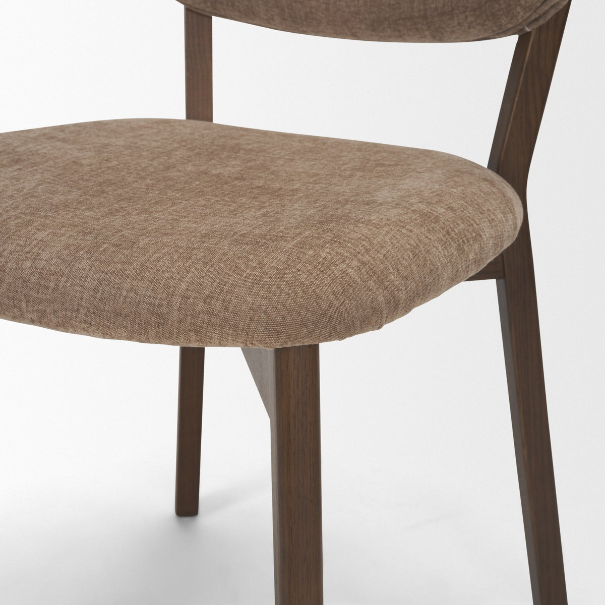 Cole Open Back Dining Side Chair | Stonewashed Latte Fabric w/ Wood, Set of 2