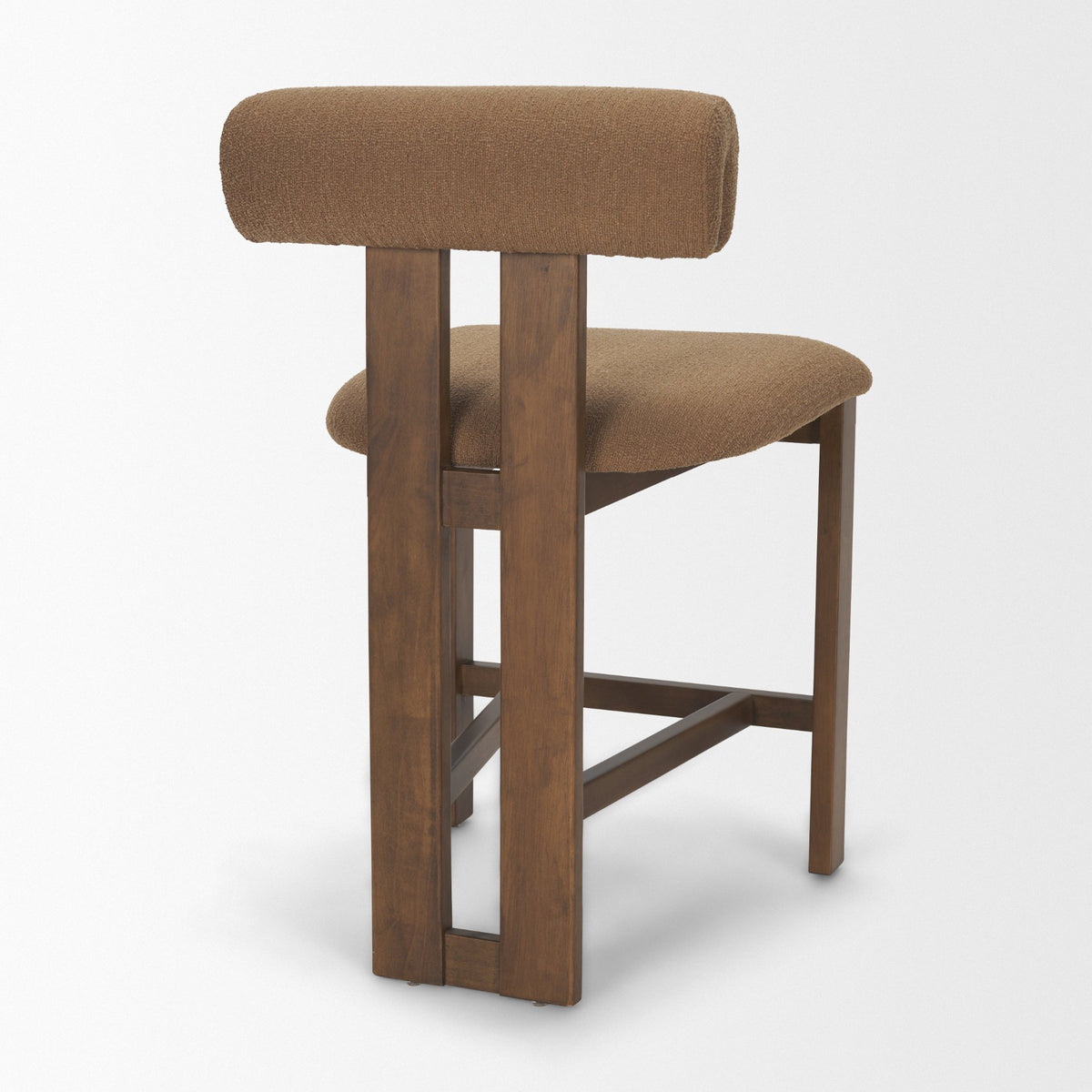 Tribeca Open Back 36.5in Seat Counter Stool | Mocha Fabric w/ Wood from Mercana - Luna Furniture