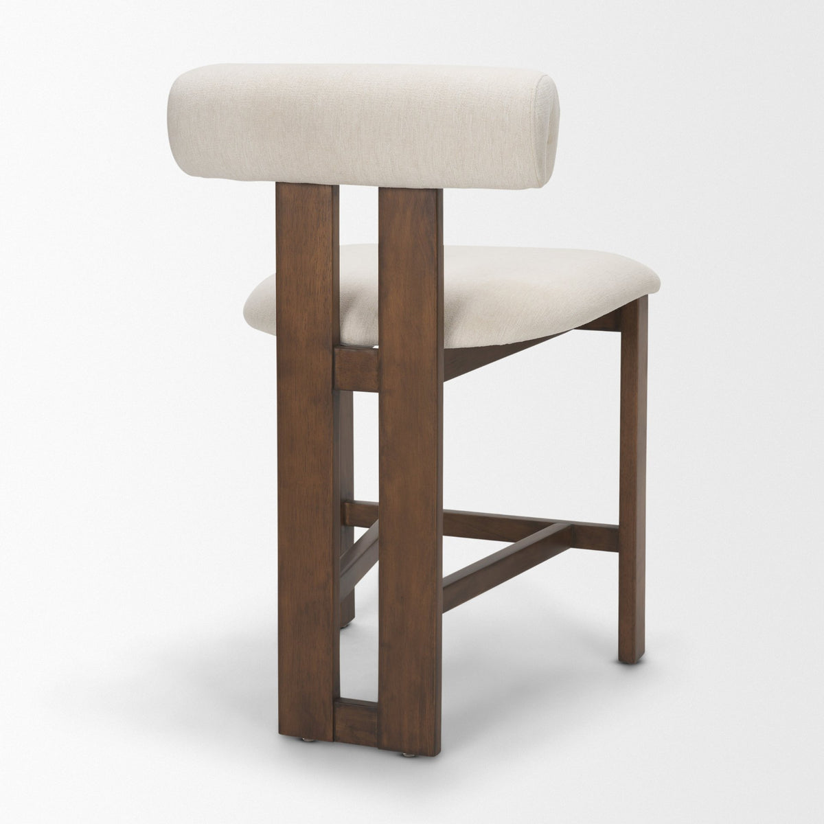 Tribeca Open Back 36.5in Seat Counter Stool | Cream Fabric w/ Wood from Mercana - Luna Furniture
