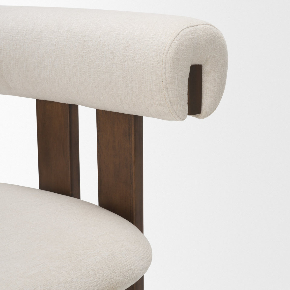 Tribeca Open Back 36.5in Seat Counter Stool | Cream Fabric w/ Wood from Mercana - Luna Furniture