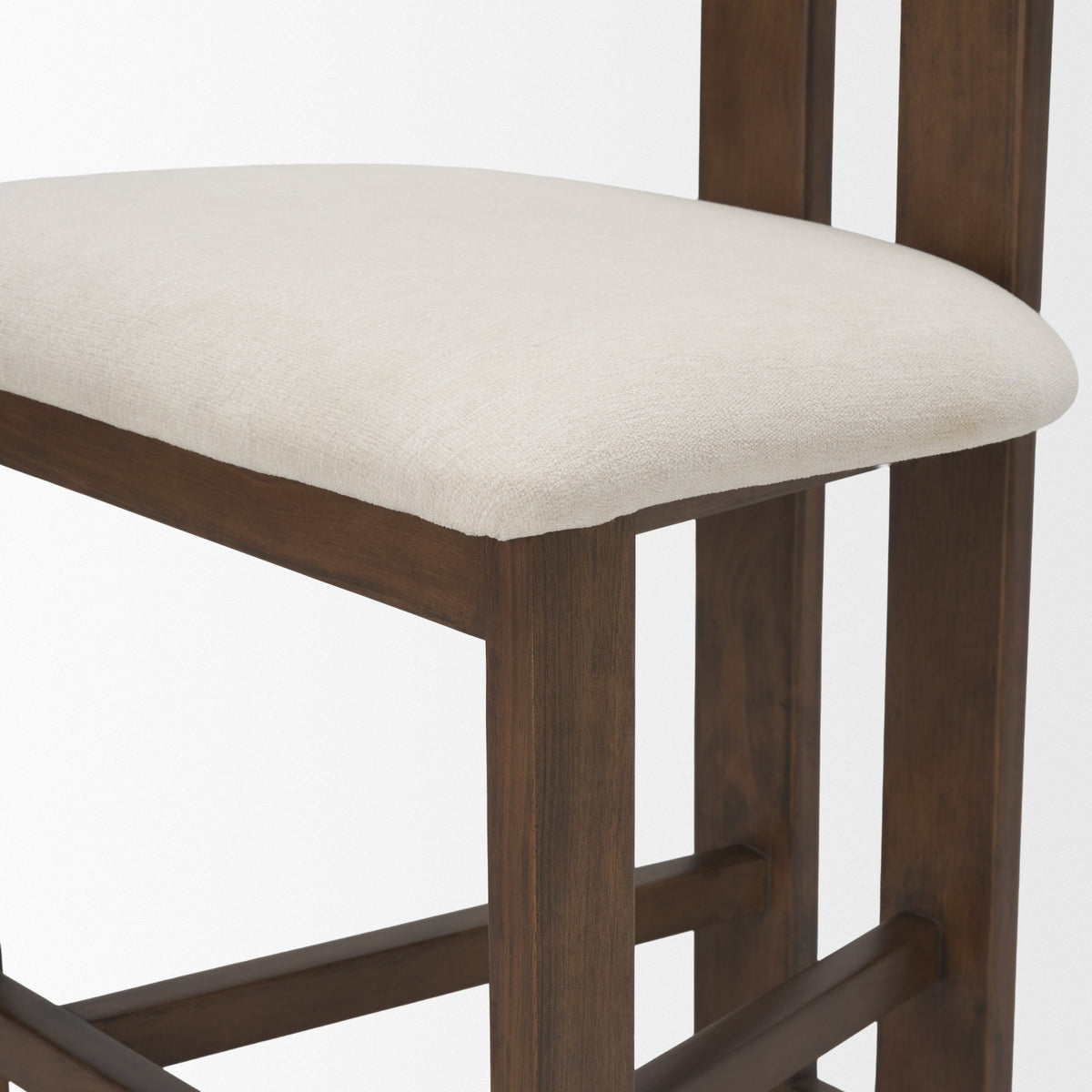 Tribeca Open Back 36.5in Seat Counter Stool | Cream Fabric w/ Wood from Mercana - Luna Furniture