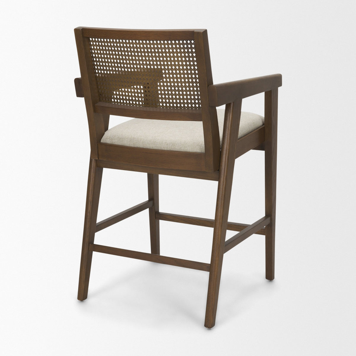 Reid Backless 38in Seat Counter Stool | Brown Wood w/ Cane Back from Mercana - Luna Furniture