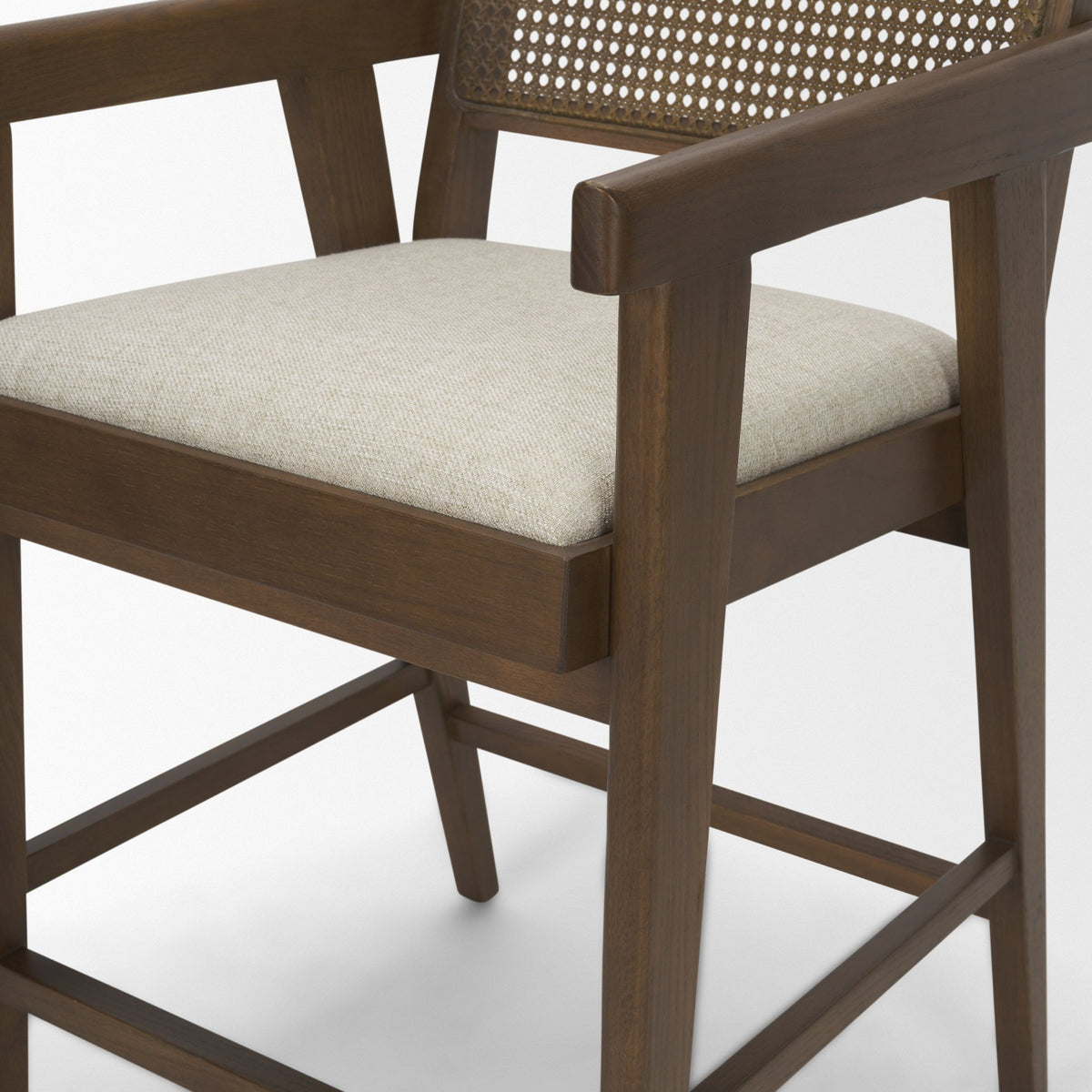 Reid Backless 38in Seat Counter Stool | Brown Wood w/ Cane Back from Mercana - Luna Furniture