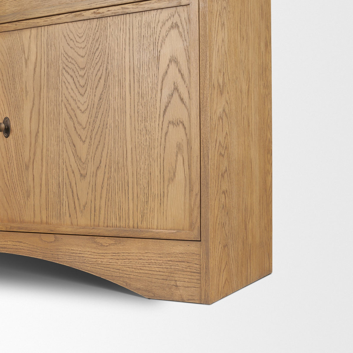 Carrington 85" Sideboard & Hutch | Brown Oak Wood w/ Brass Hardware from Mercana - Luna Furniture