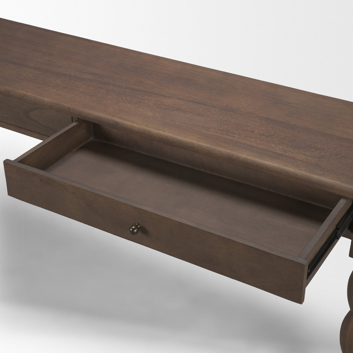 Angeline Spool Turned Console Table | Dark Brown Wood | 2 Drawers from Mercana - Luna Furniture