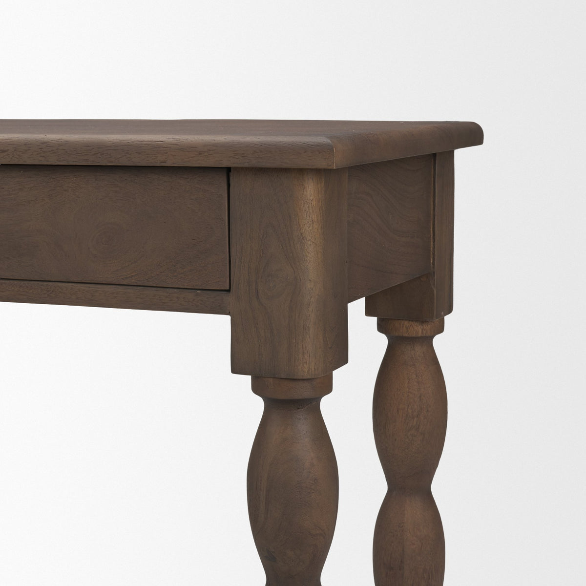 Angeline Spool Turned Console Table | Dark Brown Wood | 2 Drawers from Mercana - Luna Furniture